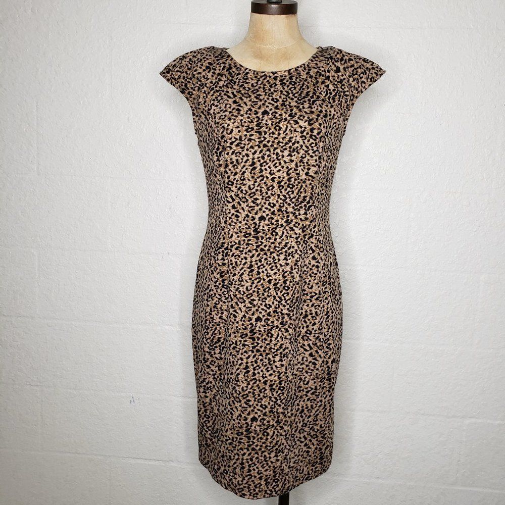 Marvin Richards Cheetah Print Cap Sheath Dress 4